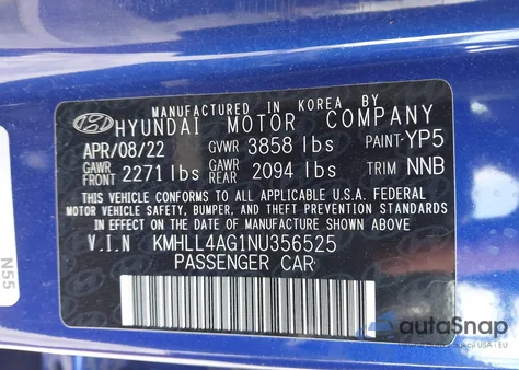 2022 Hyundai Elantra Se z USA, uszkodzony, nr VIN KMHLL4AG1NU356525